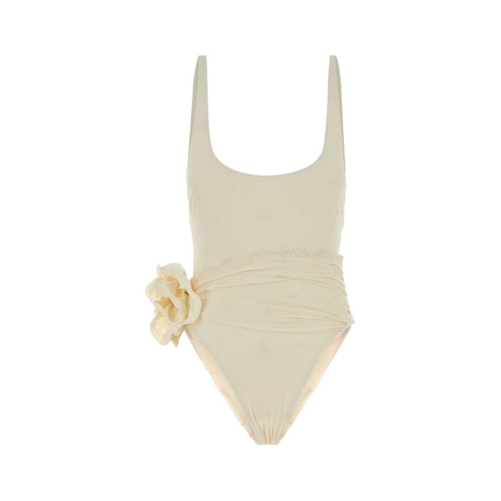 Magda Butrym Women Cream Stretch Nylon Blend Swimsuit